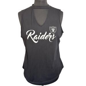 NFL Team Apparel Las Vegas Raiders Choker Neck Sleeveless Top, Size XL